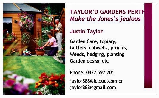 TAYLOR’D GARDENS PERTH cover